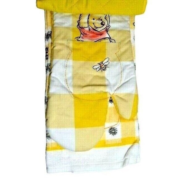 Disney Winnie the Pooh Kitchen Towel Potholder Oven Mitt Bees Honey Pot 3-Pc - Picture 10 of 10